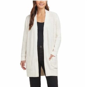 NWT Matty M Women's Rib Stitch Chenille Cardigan Cream XXL